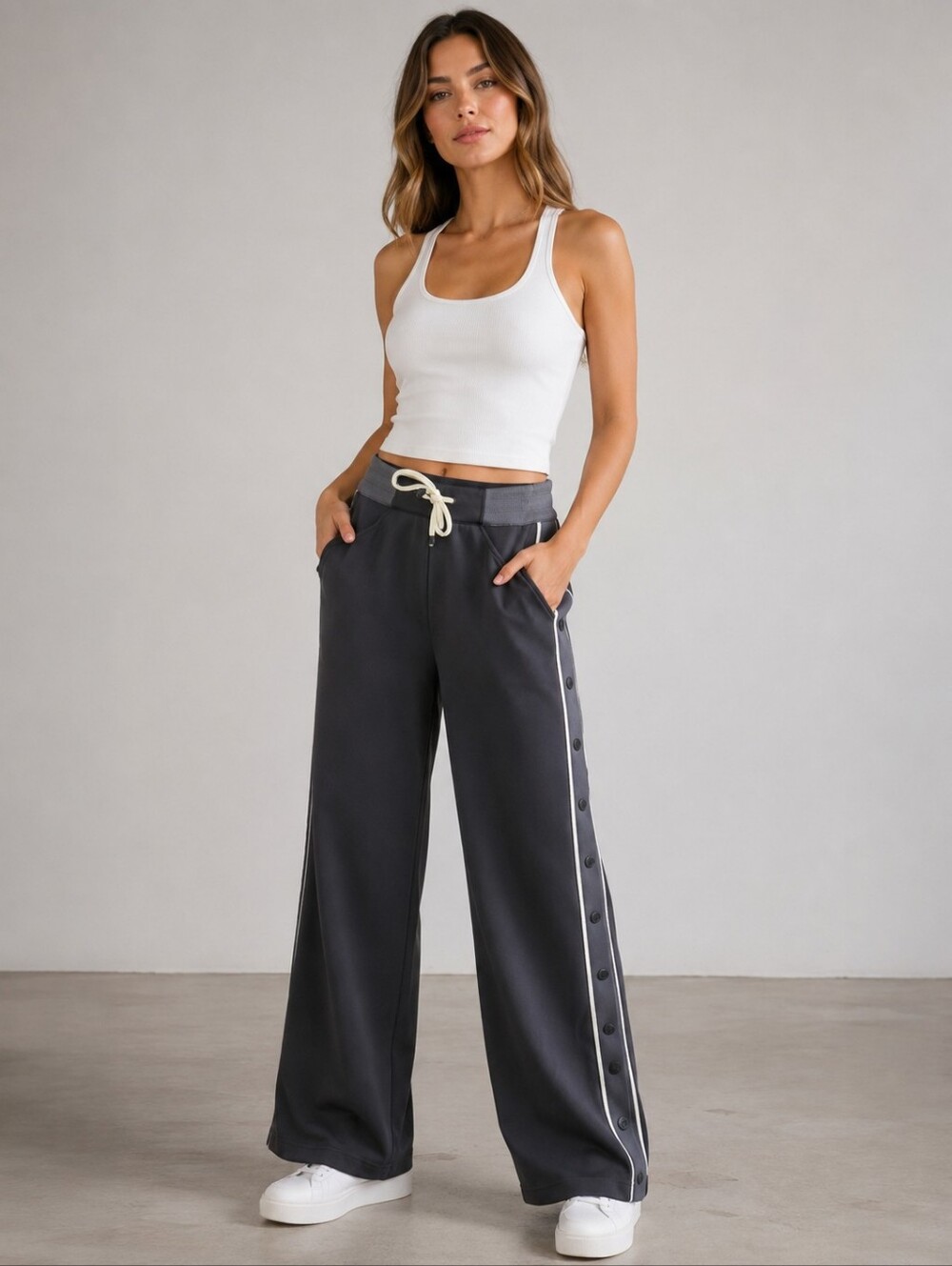 Blanc Noir Black Grey White Vista Break Away Track Pants Size Small